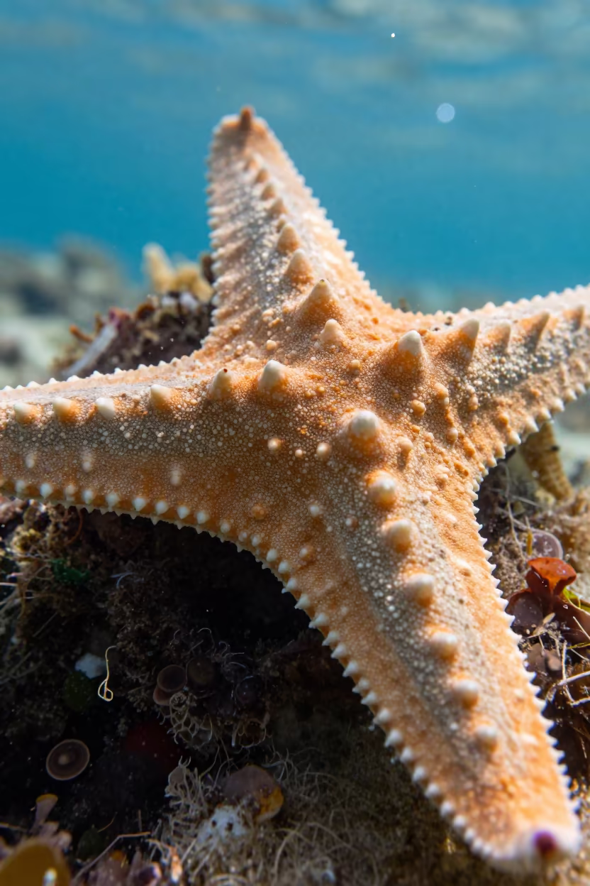 Fiji Starfish Tube Feet Late Afternoon in in Fiji