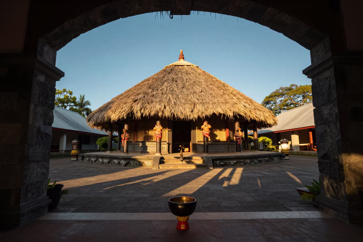 Fijian Kava Ceremony in Pune Temple Courtyard in in a temple courtyard in Pune
