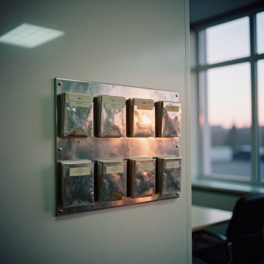 Fire Drill Rack in Rize Office with Sunset Light in inside a coworking floor in Rize