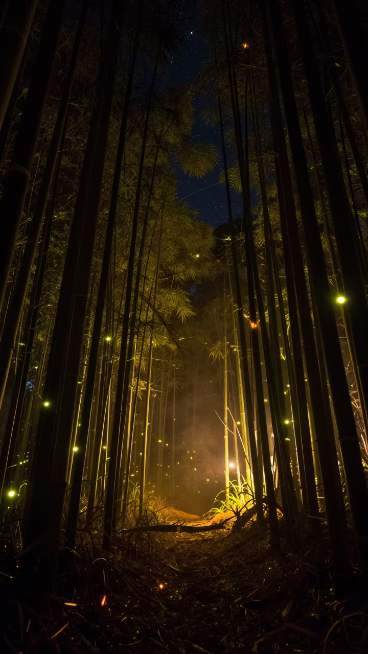 Fireflies in Queensland Bamboo Grove Night in in Queensland