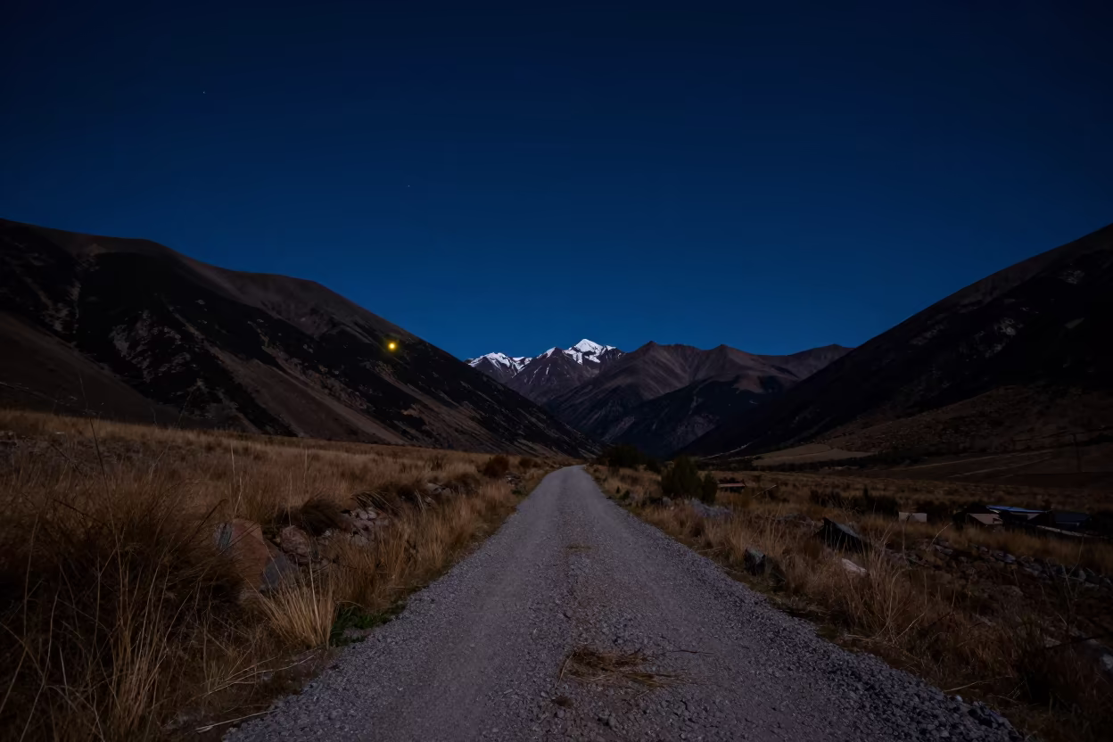 Firefly in Alpine Chile Predawn Darkness in from a quiet alpine saddle in Chile