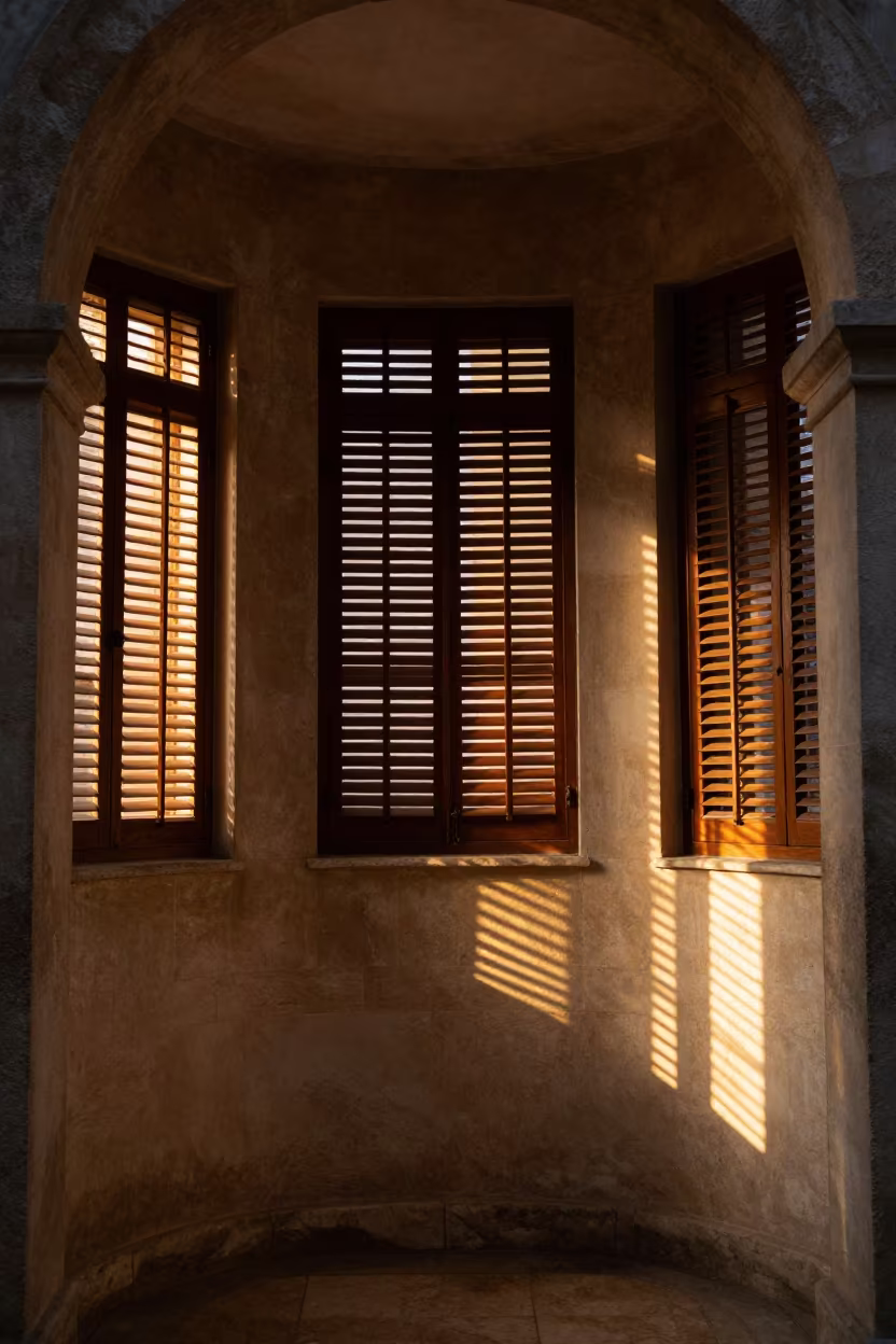 Firelight Stripes on Vaulted Atrium Wall Alexandria in inside a vaulted atrium near Alexandria