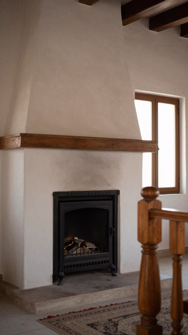 Fireplace and Pier Railing in Soft Light in on a pier railing near Jeddah