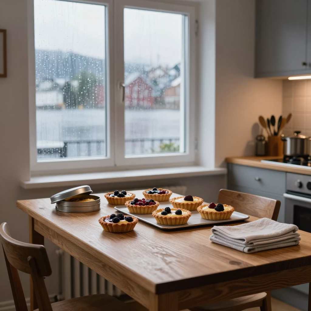 First Light After Rain in Bergen Norway Kitchen Interior Scene in in Bergen, Norway