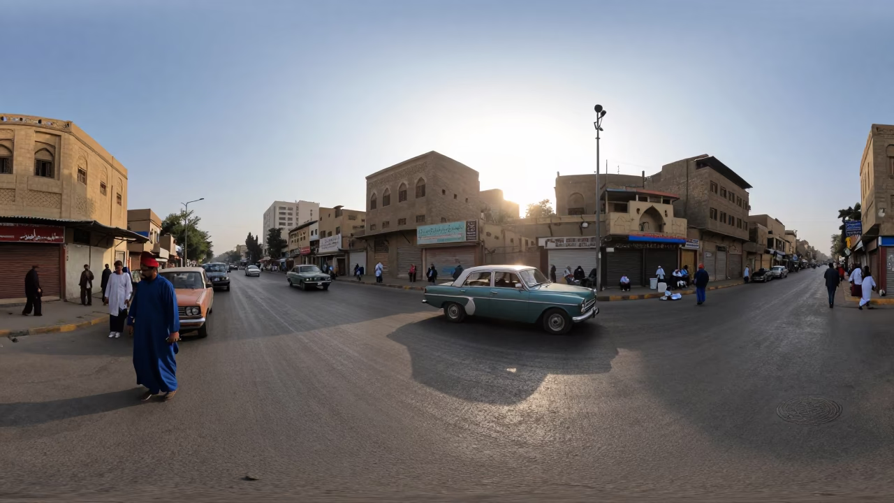 First Light at As First Light Reaches The Scene in Cairo in in Cairo, Egypt