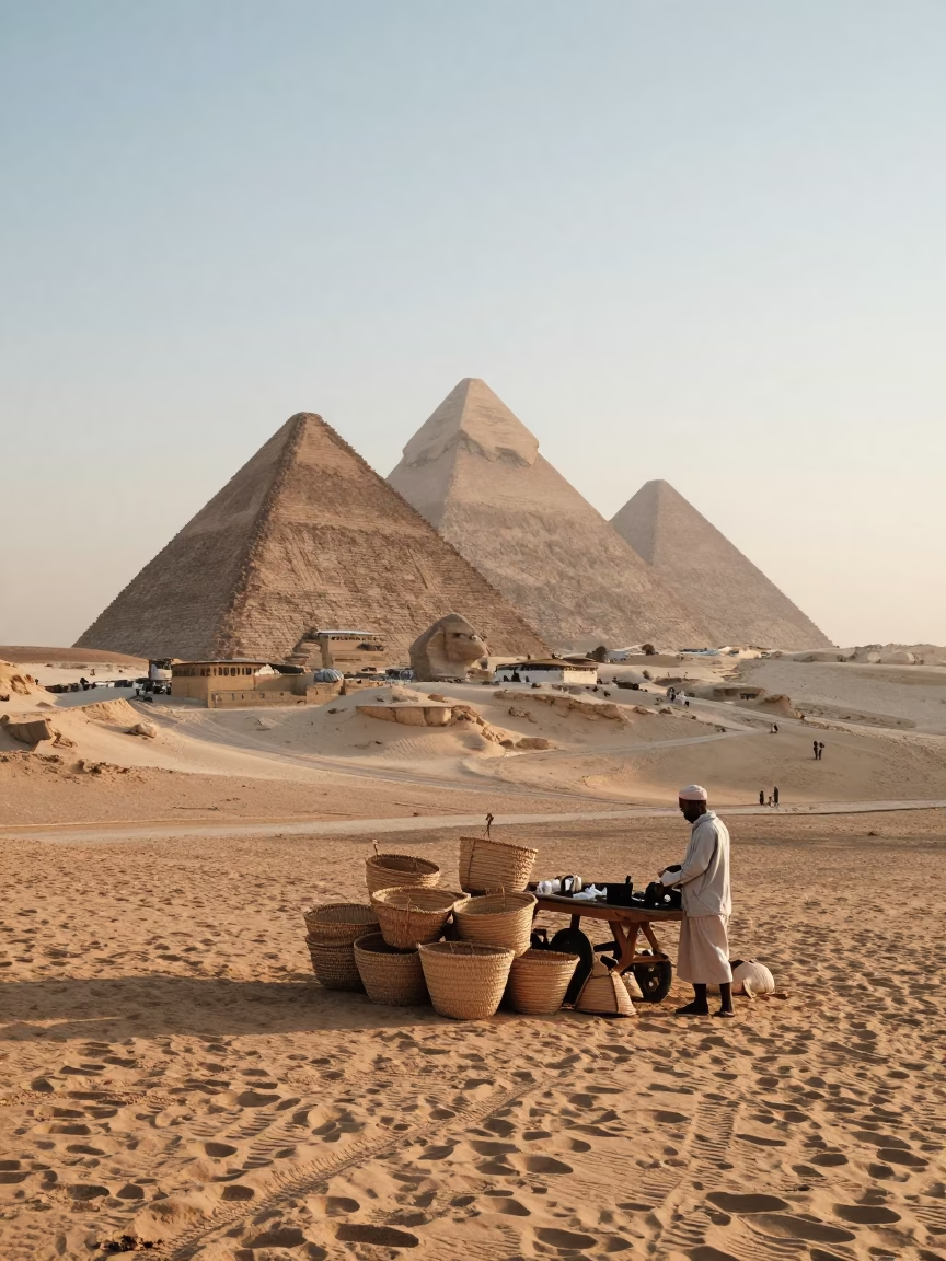 First Light at As First Light Reaches The Scene in Luxor in in Luxor, Egypt