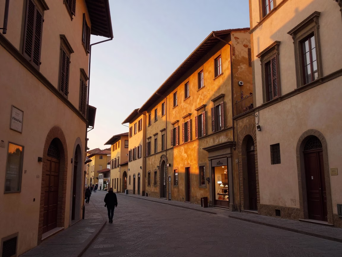 First Light Dawn in Florence Italy Narrow Streets and Historic Architecture in in Florence, Italy