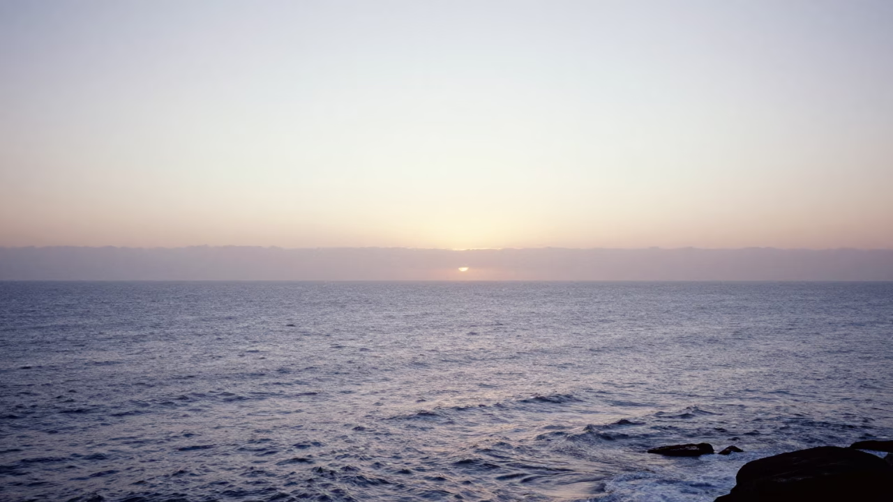 First Light Dawn Over Durban South Africa Ocean Horizon and Coastal Cityscape in in Durban, South Africa
