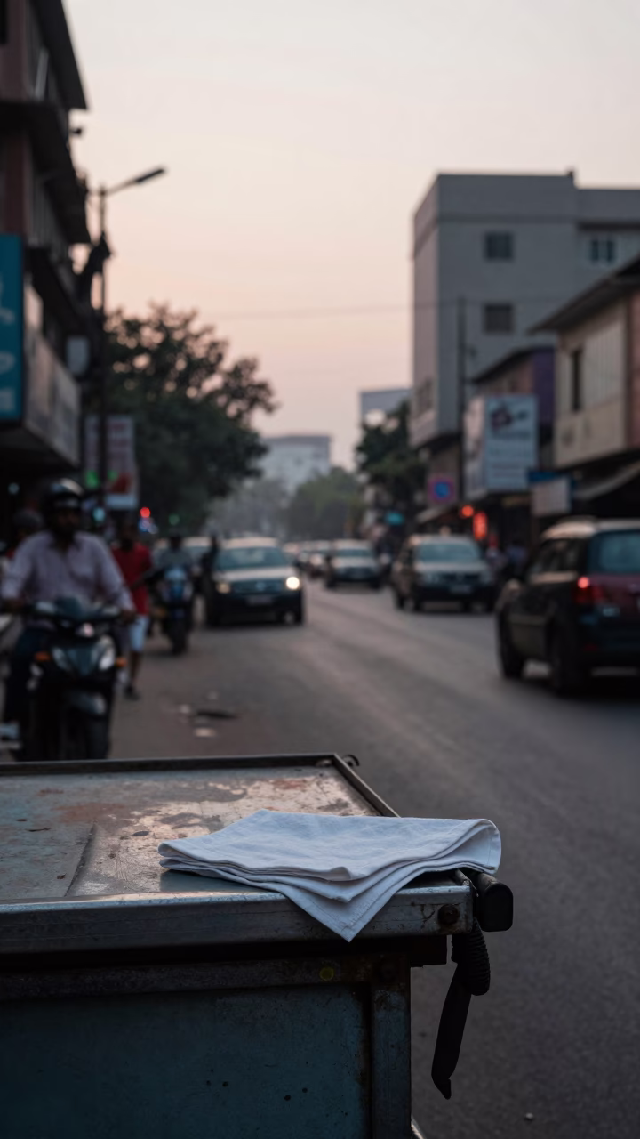 First Light Dawn Street Scene in Mumbai India with Urban Textures in in Mumbai, India