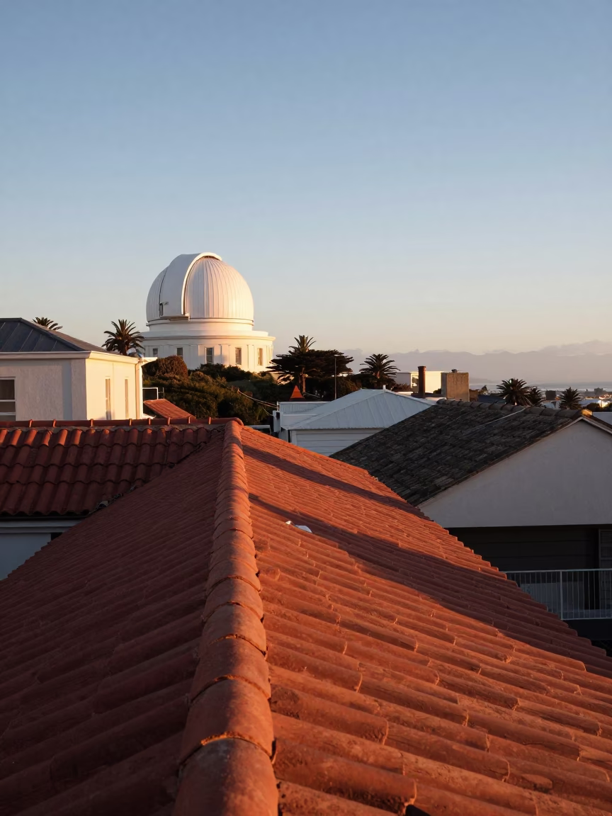 First Light in Cape Town at As First Light Reaches The Scene in in Cape Town, South Africa