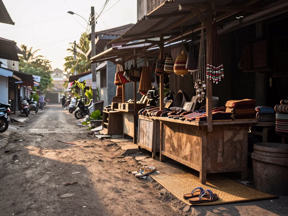 First Light in Denpasar at As First Light Reaches The Scene in in Denpasar, Indonesia