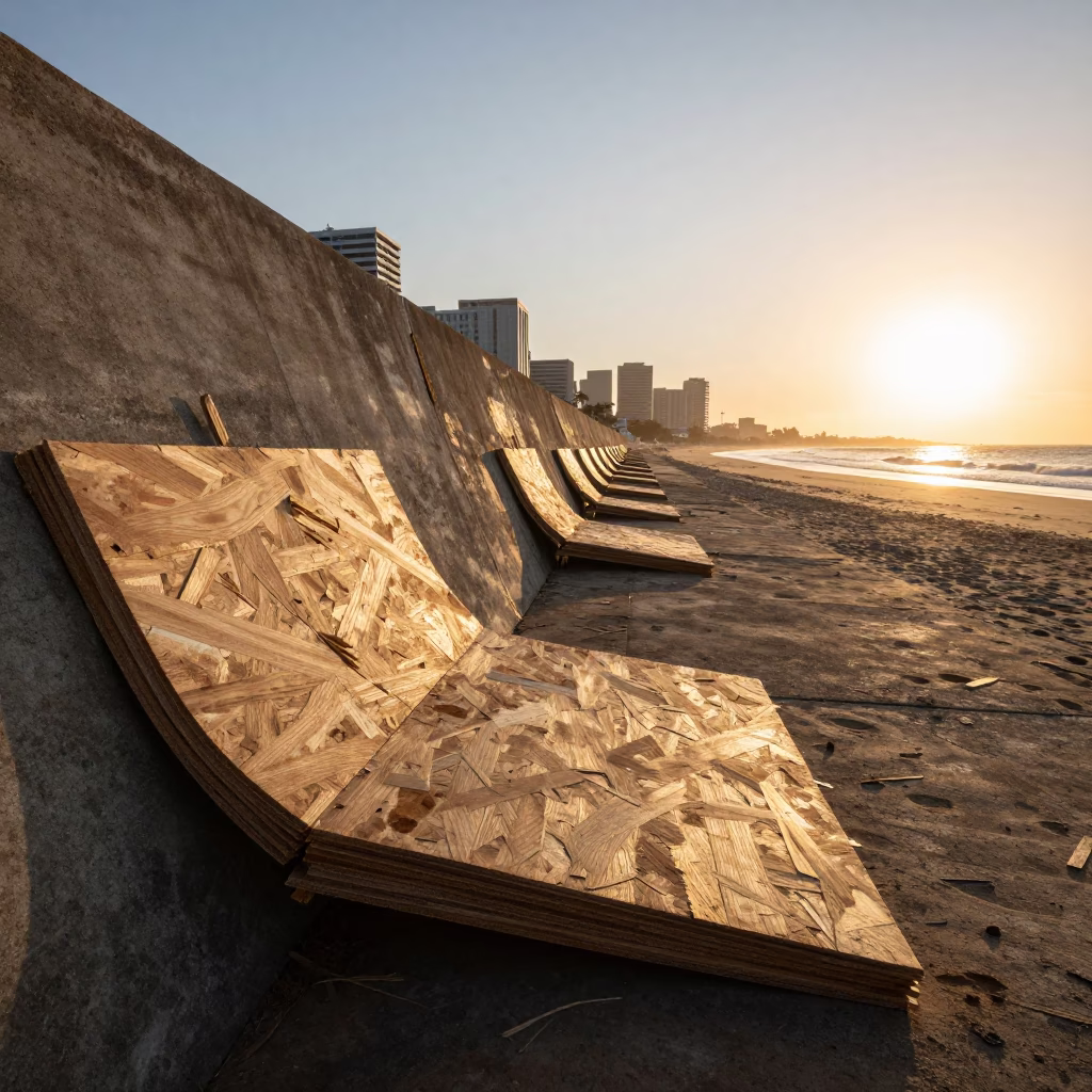 First Light in Durban at As First Light Reaches The Scene in in Durban, South Africa