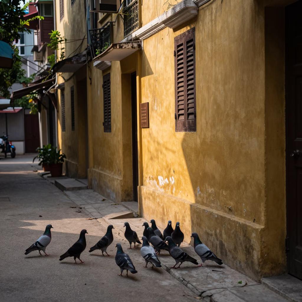 First Light in Hanoi at As First Light Reaches The Scene in in Hanoi, Vietnam