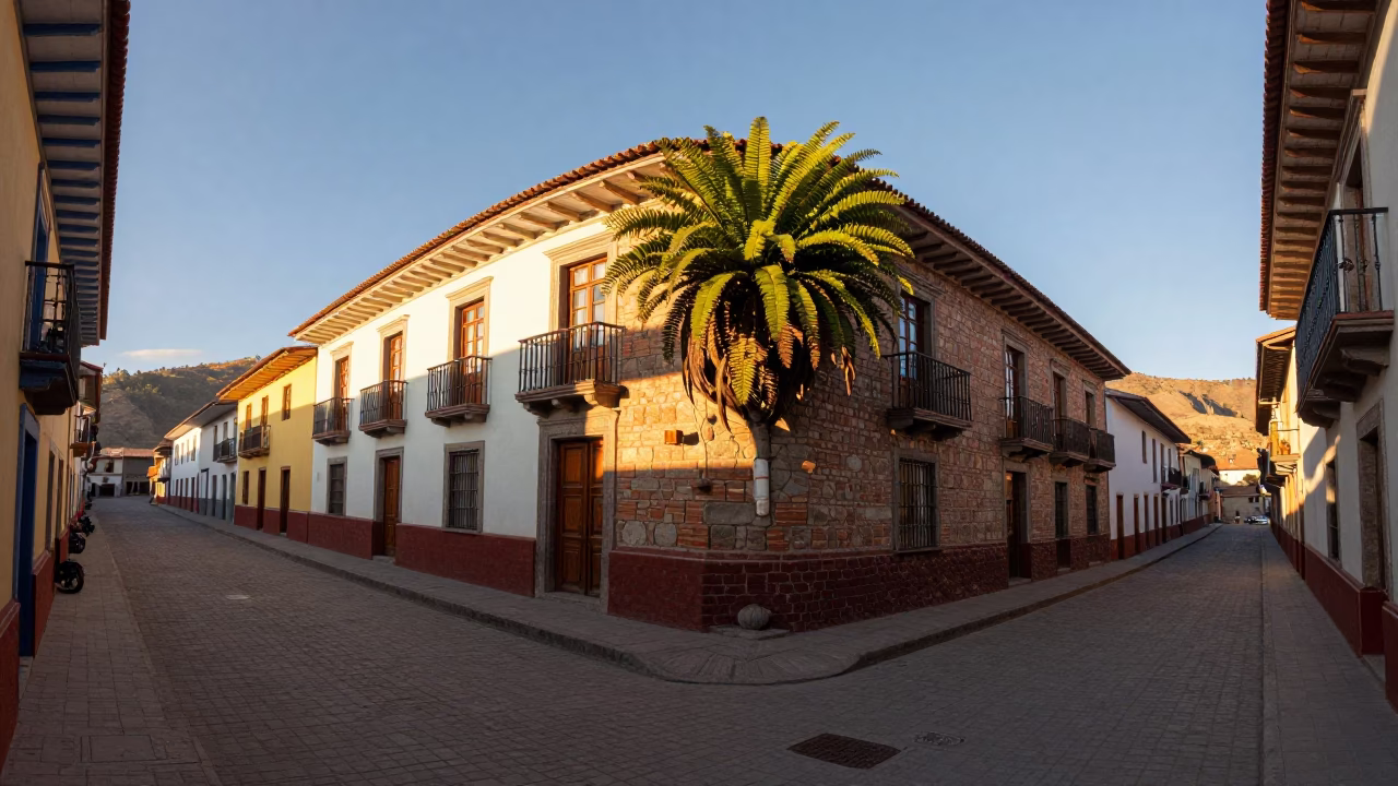 First Light in La Paz at As First Light Reaches The Scene in in La Paz, Bolivia