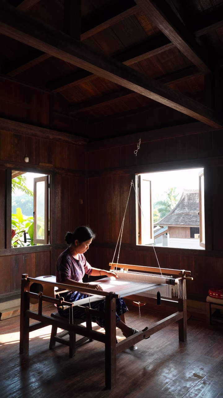 First Light in Luang Prabang at As First Light Reaches The Scene in in Luang Prabang, Laos