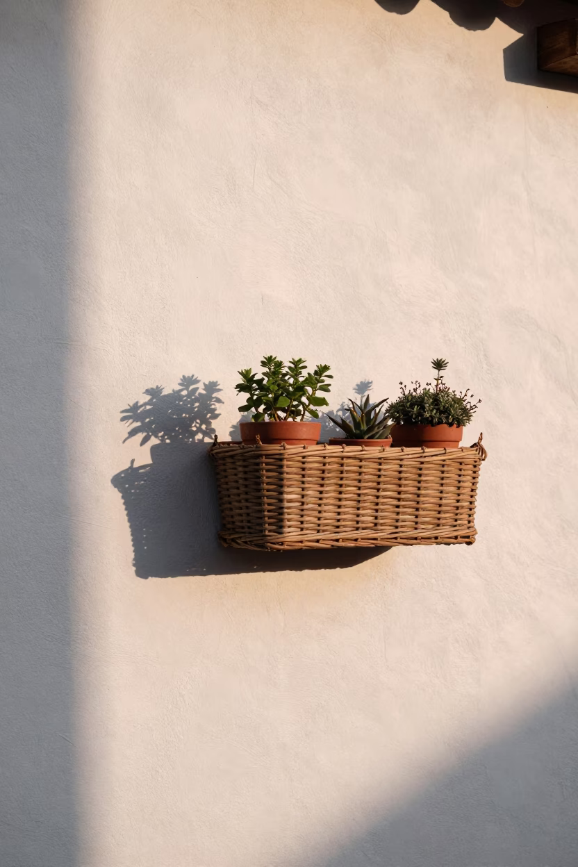 First Light in Oaxaca Mexico Window Box Ceramic Tiles Plaster Wall in in Oaxaca, Mexico