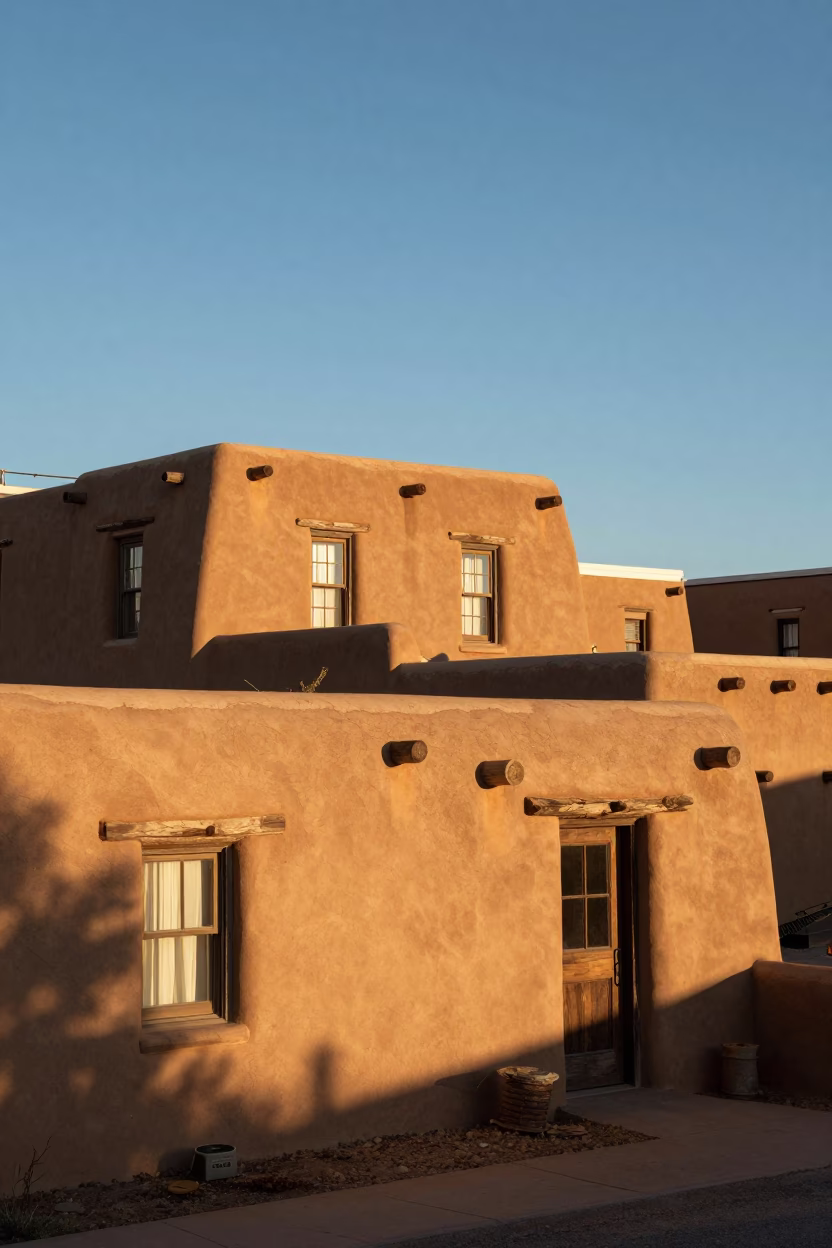First Light in Santa Fe at As First Light Reaches The Scene in in Santa Fe, New Mexico, United States