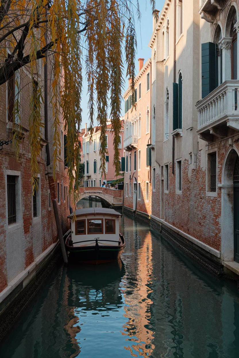 First Light in Venice at As First Light Reaches The Scene in in Venice, Italy