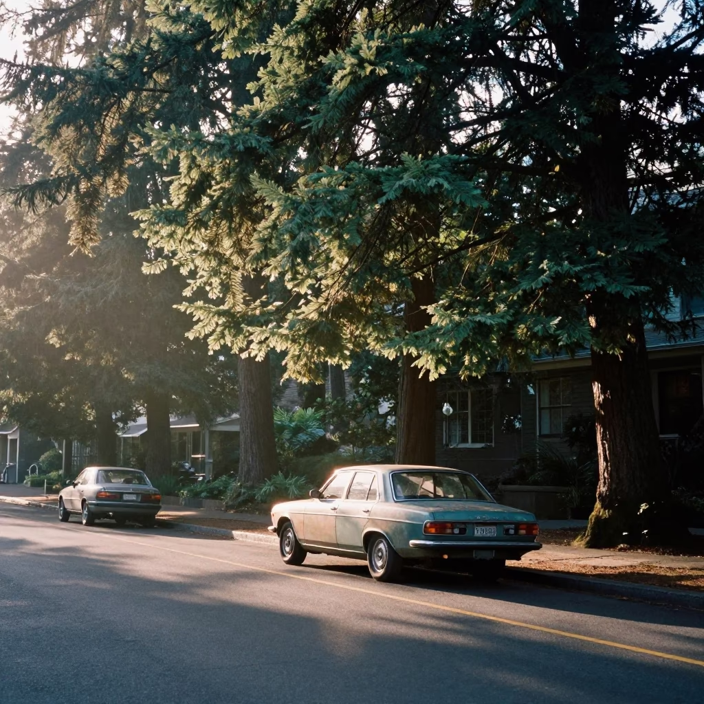 First Light Morning Commute in Portland Oregon Street Scene in in Portland, Oregon, United States