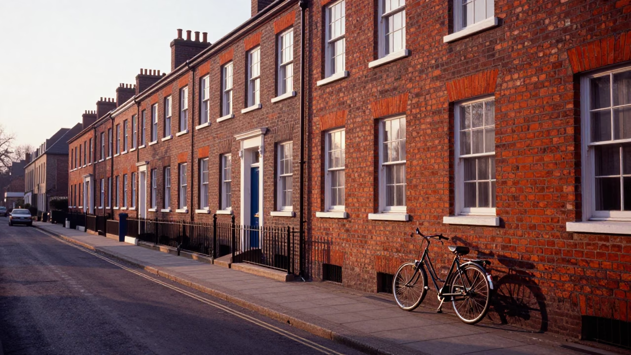 First Light Morning in Bristol UK Vintage 1960s Street Scene with Colorful Details in in Bristol, United Kingdom