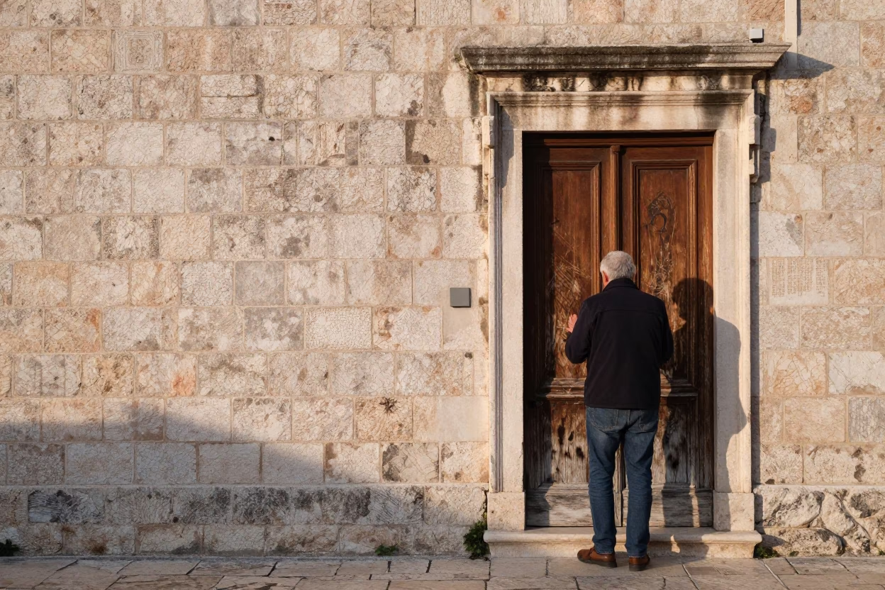 First Light Morning in Dubrovnik Croatia Stone Walls and Local Life in in Dubrovnik, Croatia