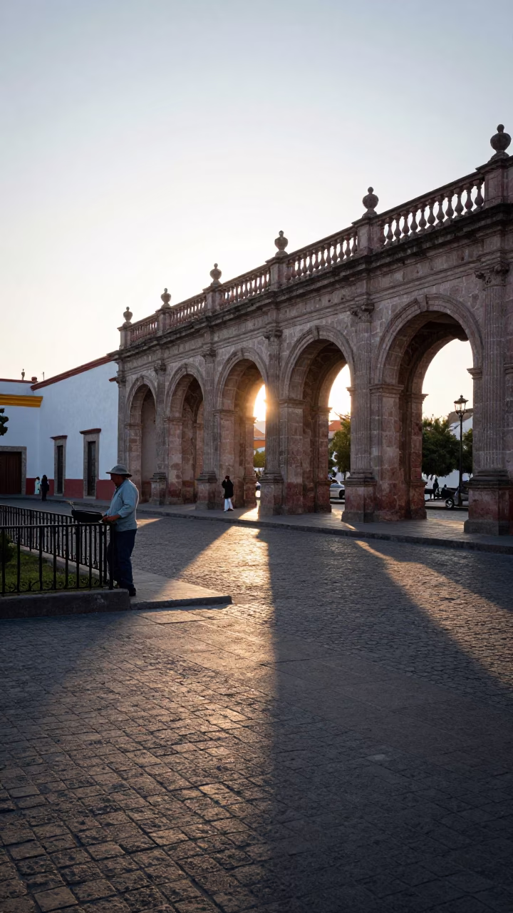 First Light Morning in Guadalajara Mexico Street Scene with Skillet and Local Life in in Guadalajara, Mexico