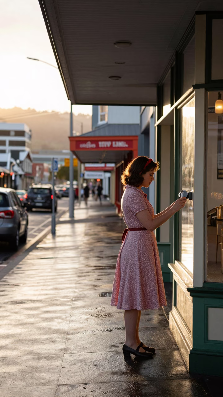 First Light Morning in Wellington New Zealand Street Scene with Vintage Details in in Wellington, New Zealand