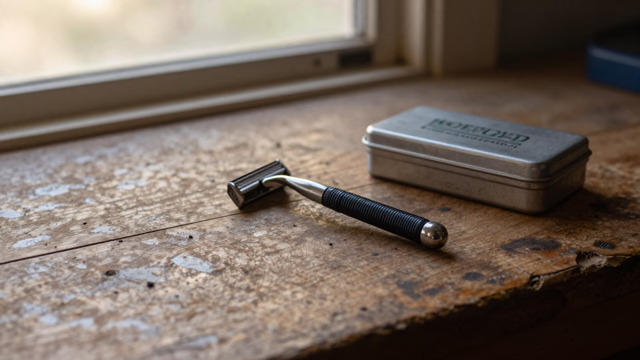 First Light Morning Routine in Hobart Tasmania with Safety Razor and Toolbox in in Hobart, Tasmania, Australia
