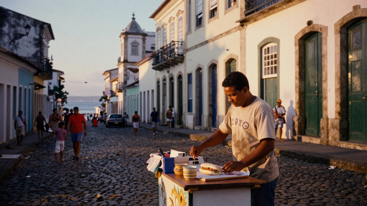 First Light Of Dawn on Banh Mi in Salvador in in Salvador, Brazil