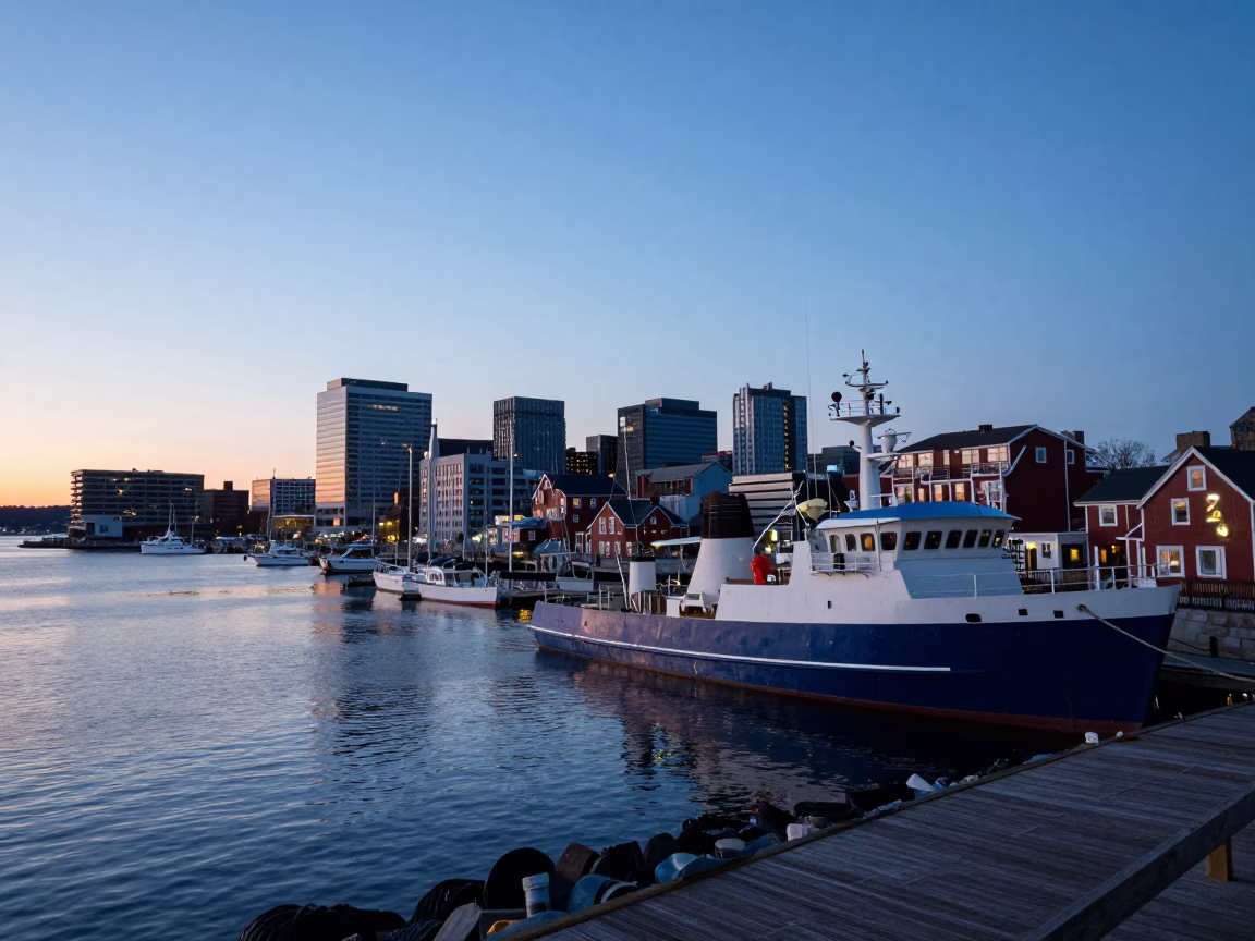 First Light Of Dawn on Dawn Activity in Halifax in in Halifax, Nova Scotia, Canada