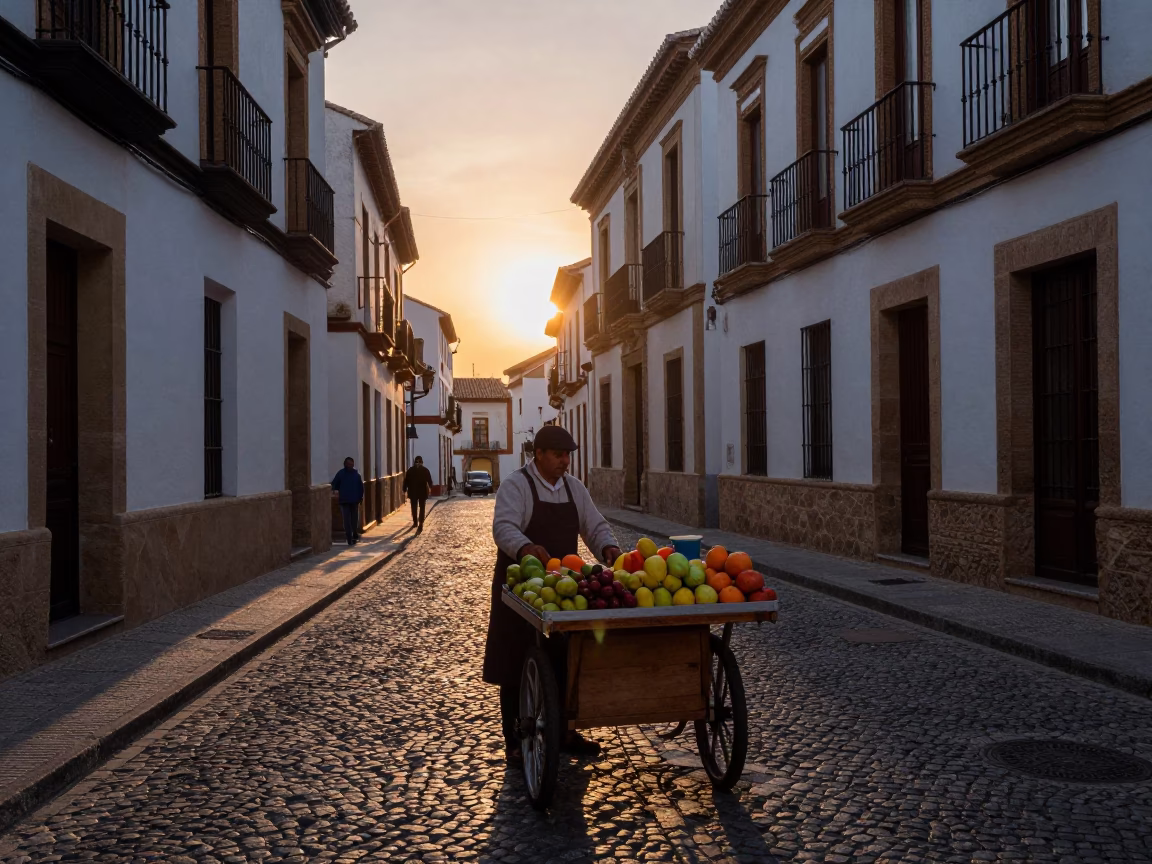 First Light Of Dawn on Dawn Scene in Granada in in Granada, Spain