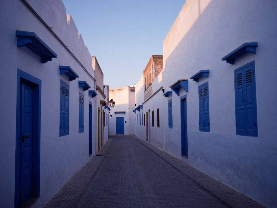 First Light Of Dawn on Medina in Essaouira in in Essaouira, Morocco