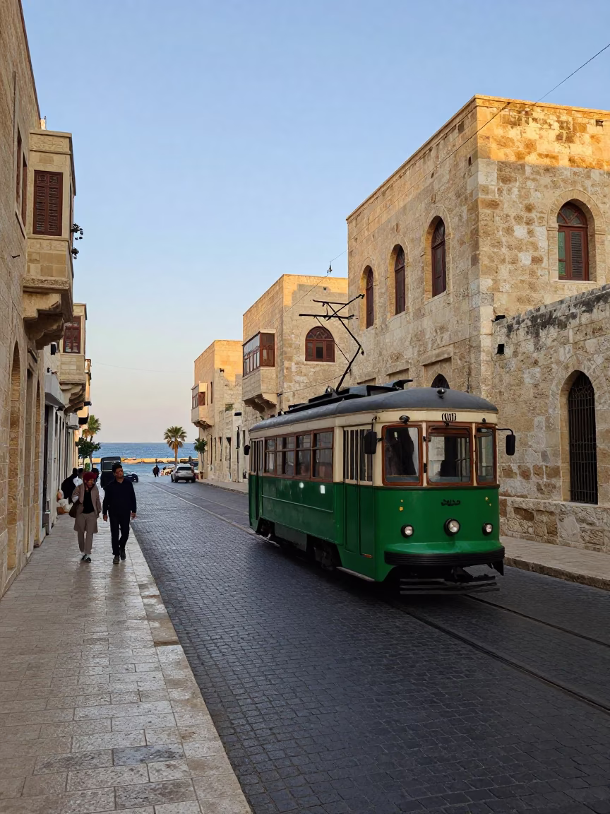 First Light Of Dawn on Morning Commute in Alexandria in in Alexandria, Egypt
