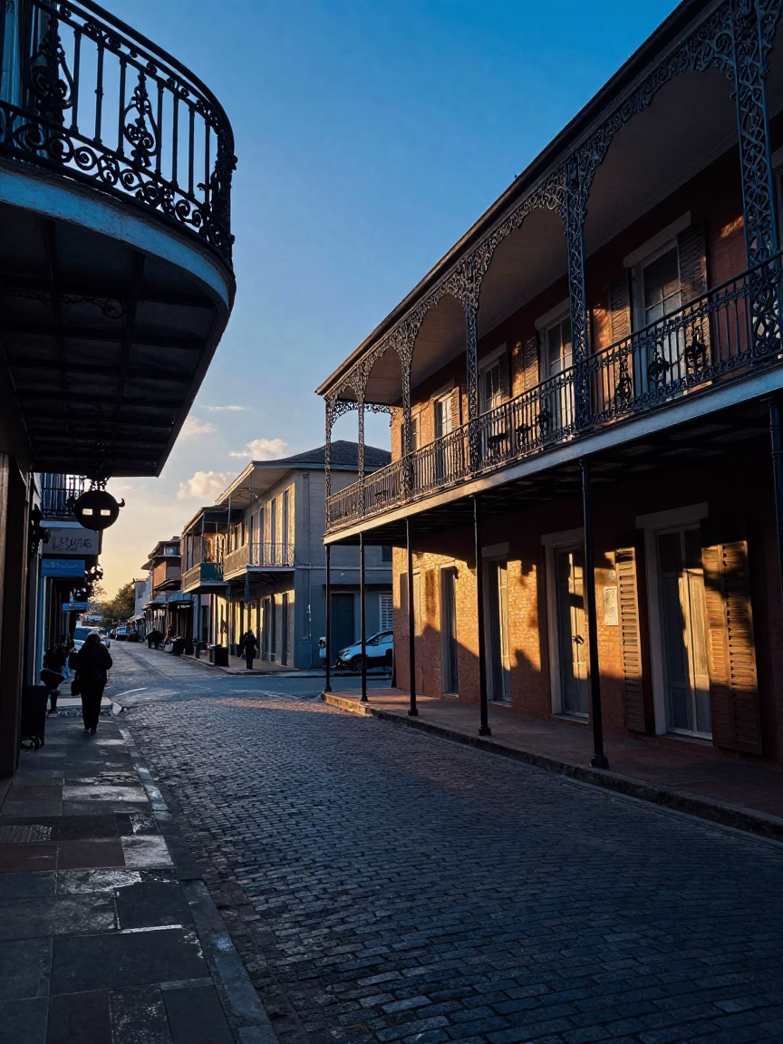 First Light Of Dawn on Street Life in New Orleans in in New Orleans, Louisiana, United States