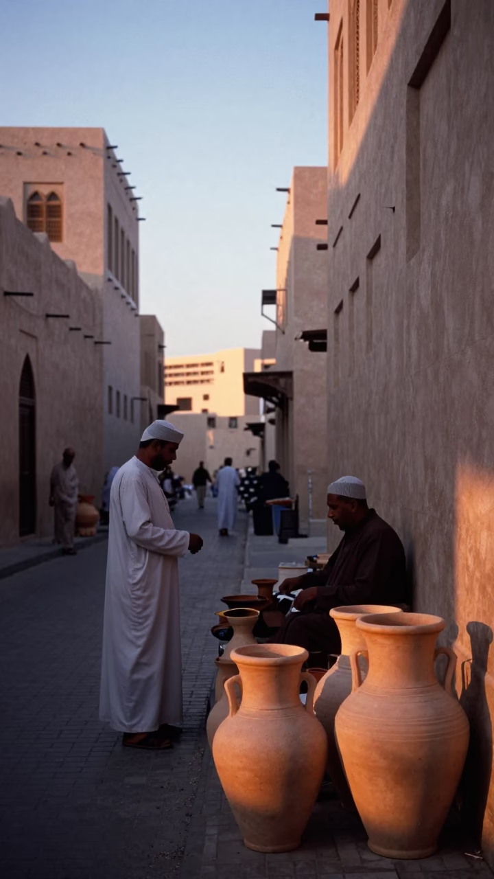 First Light Of Dawn on Street Scene in Muscat in in Muscat, Oman