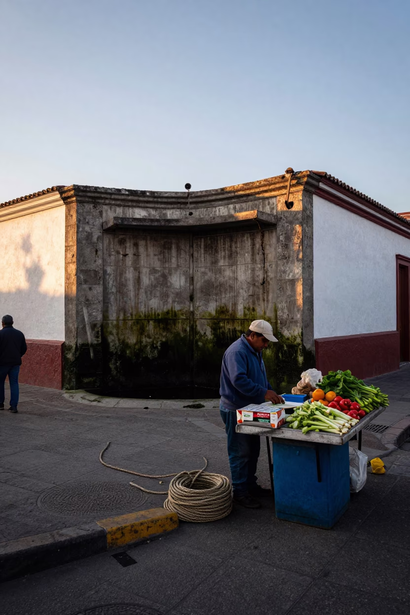 First Light Of Dawn on Street Scene in Quito in in Quito, Ecuador