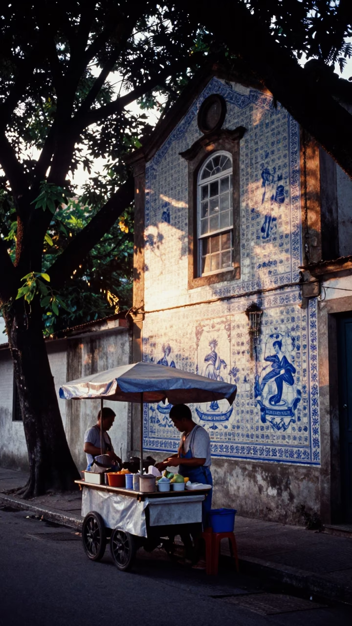 First Light Of Dawn on Street Vendor in Rio De Janeiro in in Rio de Janeiro, Brazil