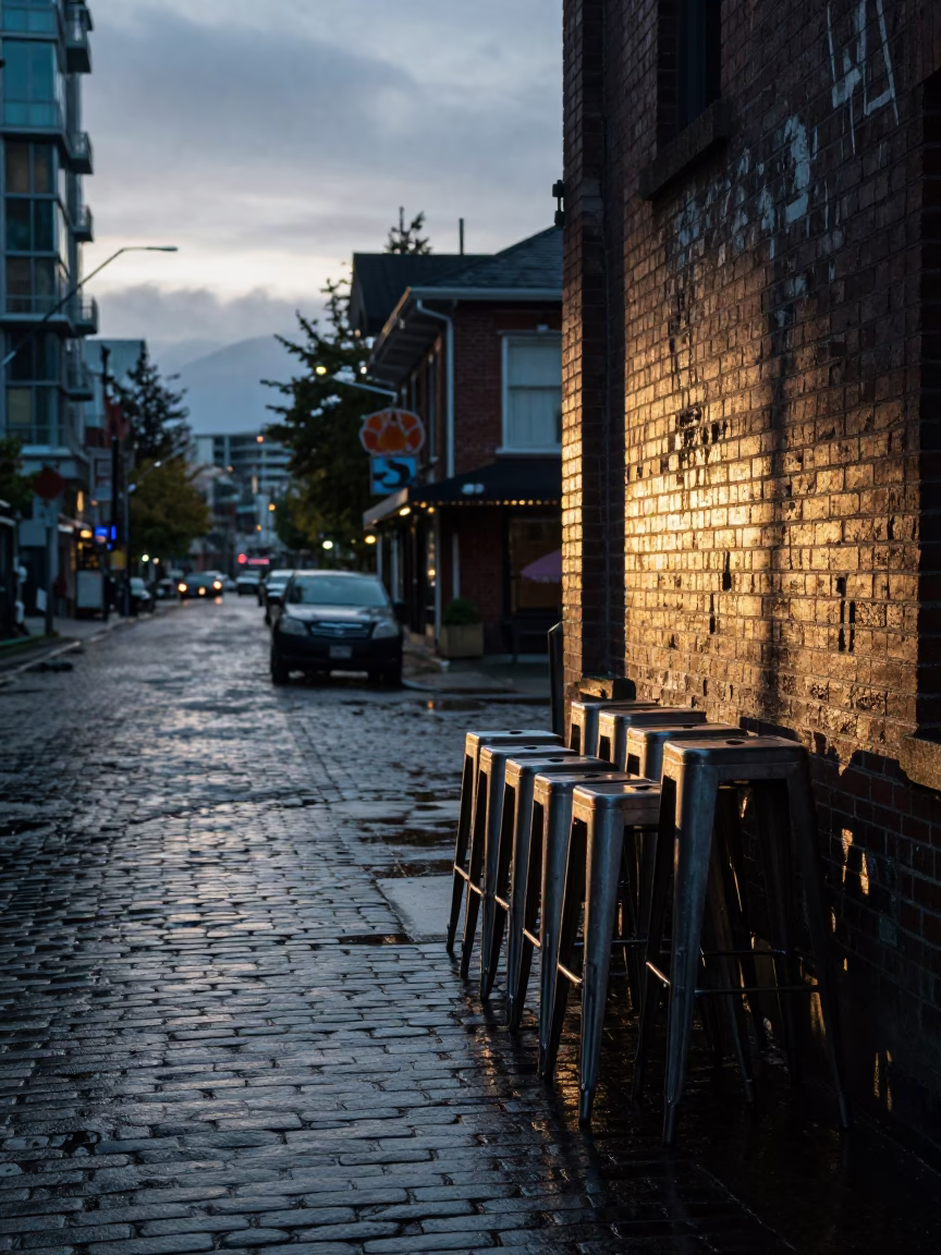 First Light Of Dawn on Toolbox in Vancouver in in Vancouver, British Columbia, Canada
