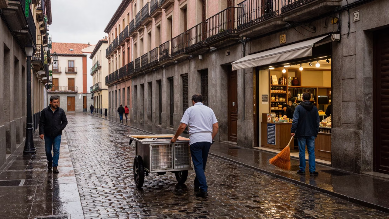 First Light on Baker in in Madrid, Spain