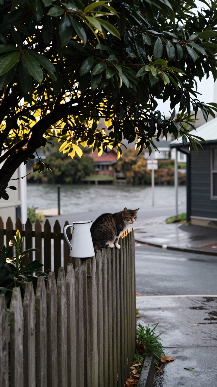 First Light on Cat in Christchurch in in Christchurch, New Zealand
