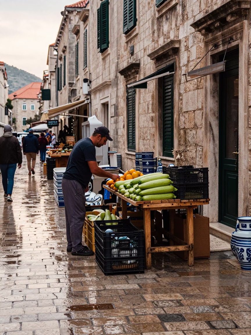 First Light on Ceramics in Dubrovnik in in Dubrovnik, Croatia
