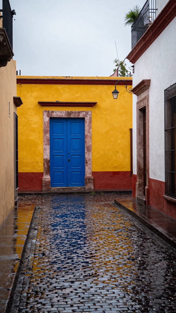 First Light on Colorful Doorways in Mexico City in in Mexico City, Mexico