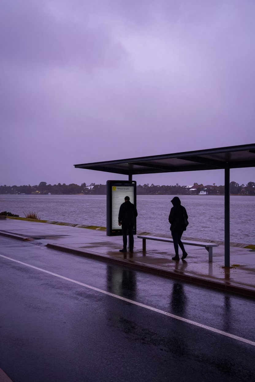 First Light on Commuter in Perth in in Perth, Western Australia, Australia