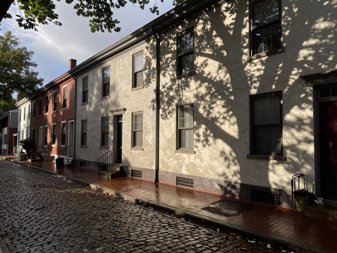 First Light on Dappled Shadows in Philadelphia in in Philadelphia, Pennsylvania, United States