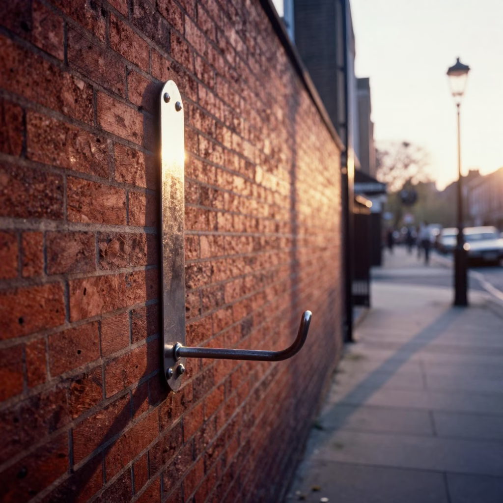 First Light on London Street with Vintage Coat Rack and Preschool Cubby Wall Details in in London, United Kingdom