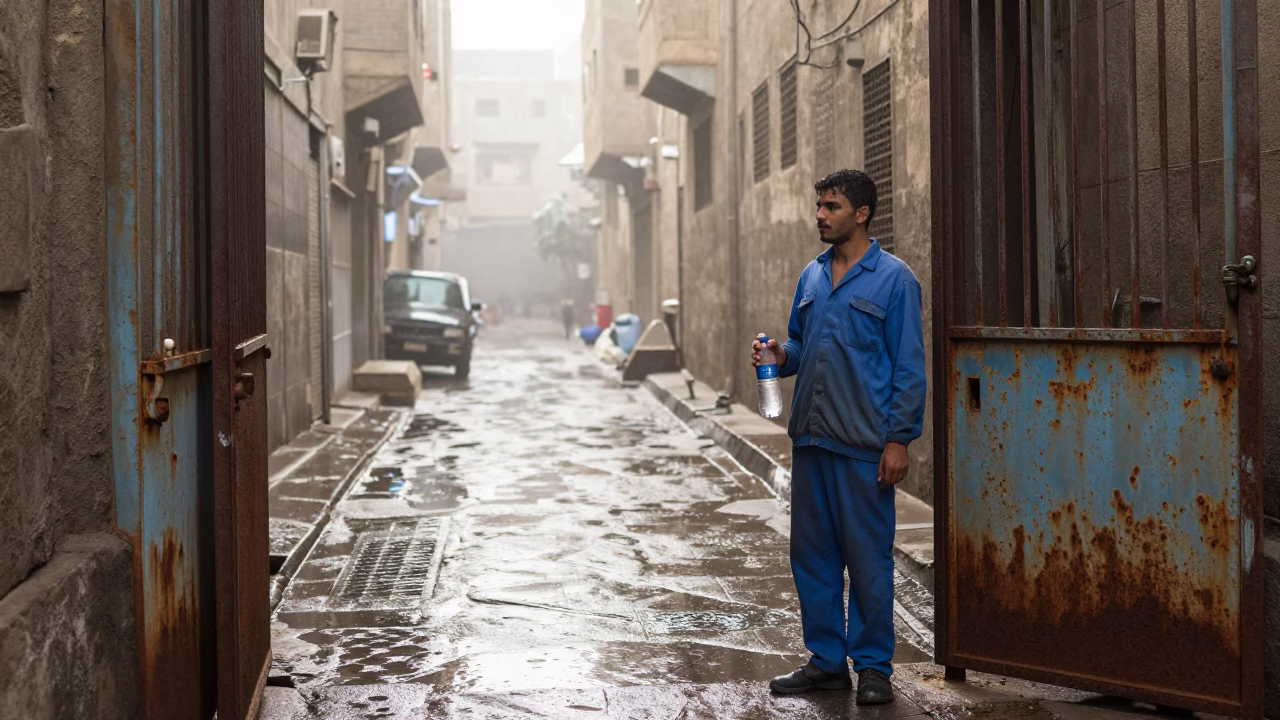 First Light on Man in Cairo in in Cairo, Egypt