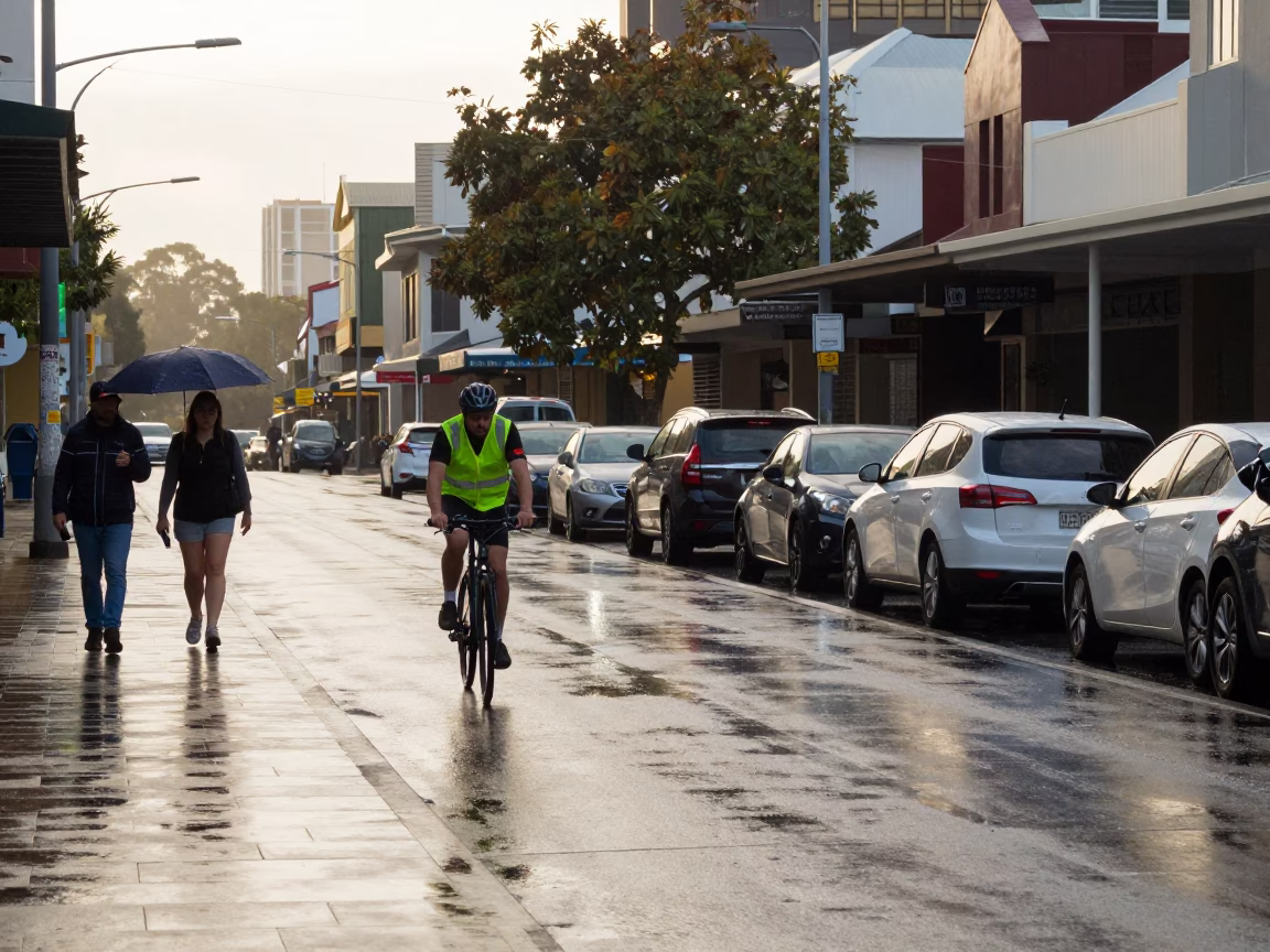 First Light on Pedestrian in in Adelaide, South Australia, Australia