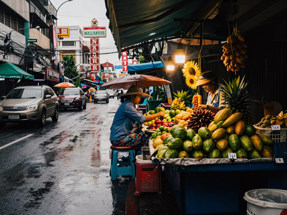 First Light on Tropical Fruits in Bangkok in in Bangkok, Thailand