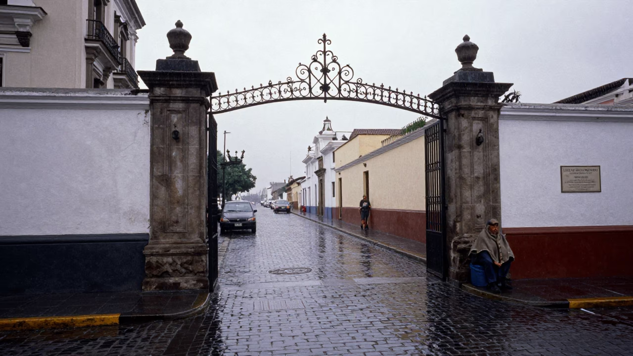 First Light on Vendor in Lima in in Lima, Peru