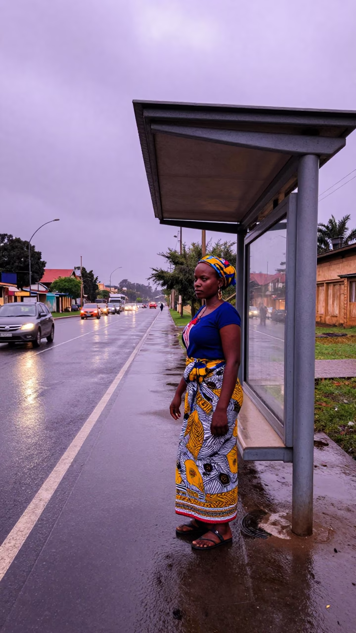 First Light on Woman in Nairobi in in Nairobi, Kenya